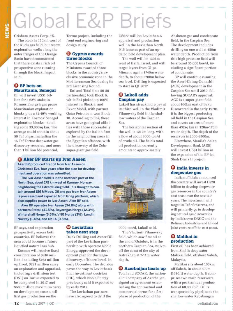 Offshore Engineer Magazine, page 10,  Jan 2017