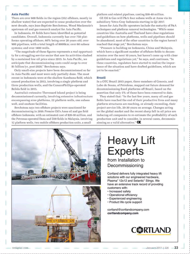 Offshore Engineer Magazine, page 31,  Jan 2017