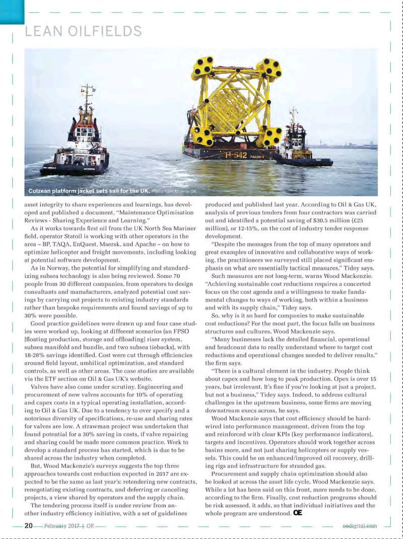 Offshore Engineer Magazine, page 18,  Feb 2017