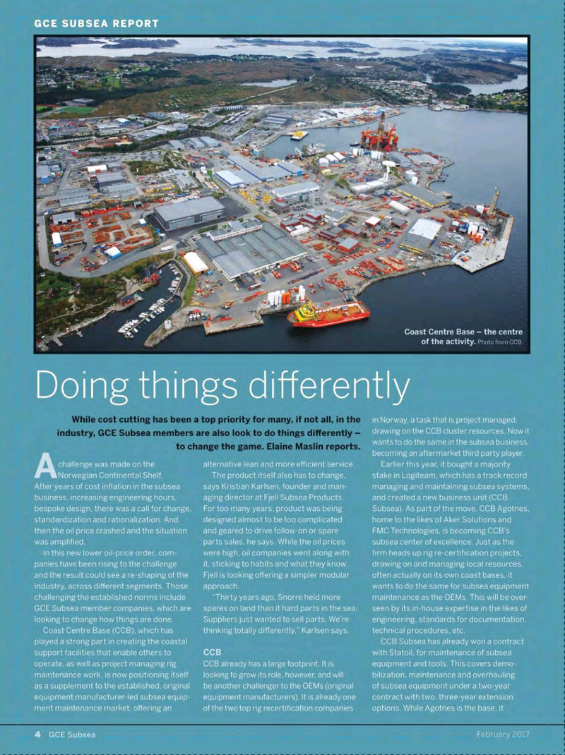 Offshore Engineer Magazine, page 36,  Feb 2017