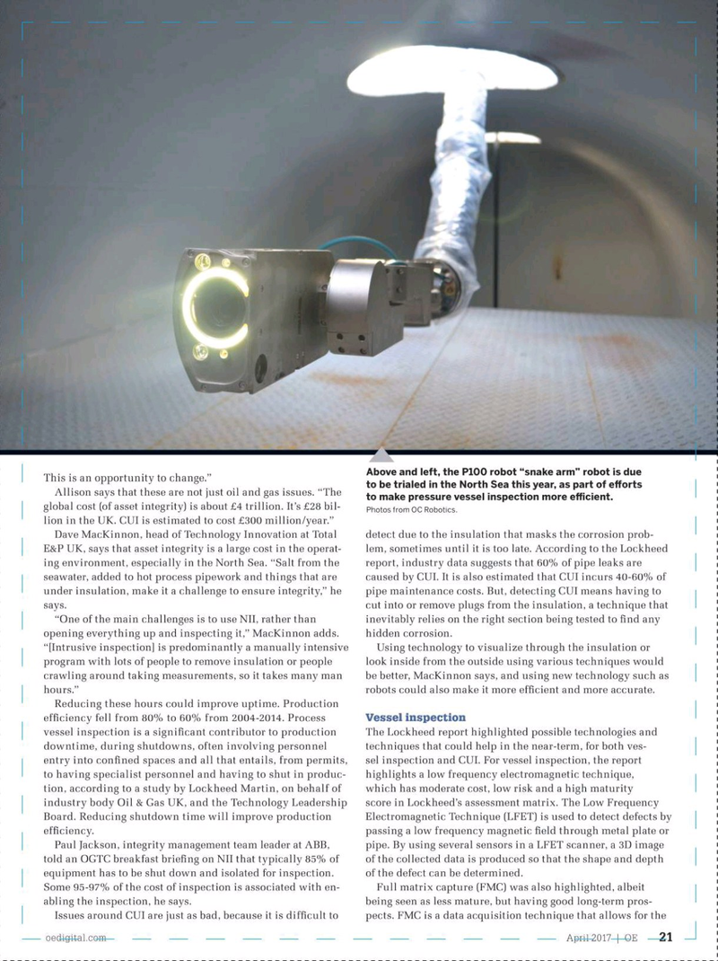 Offshore Engineer Magazine, page 19,  Apr 2017