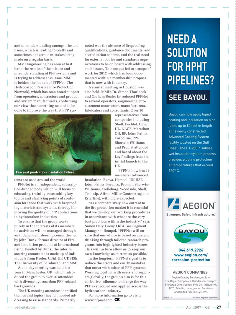 Offshore Engineer Magazine, page 25,  Apr 2017