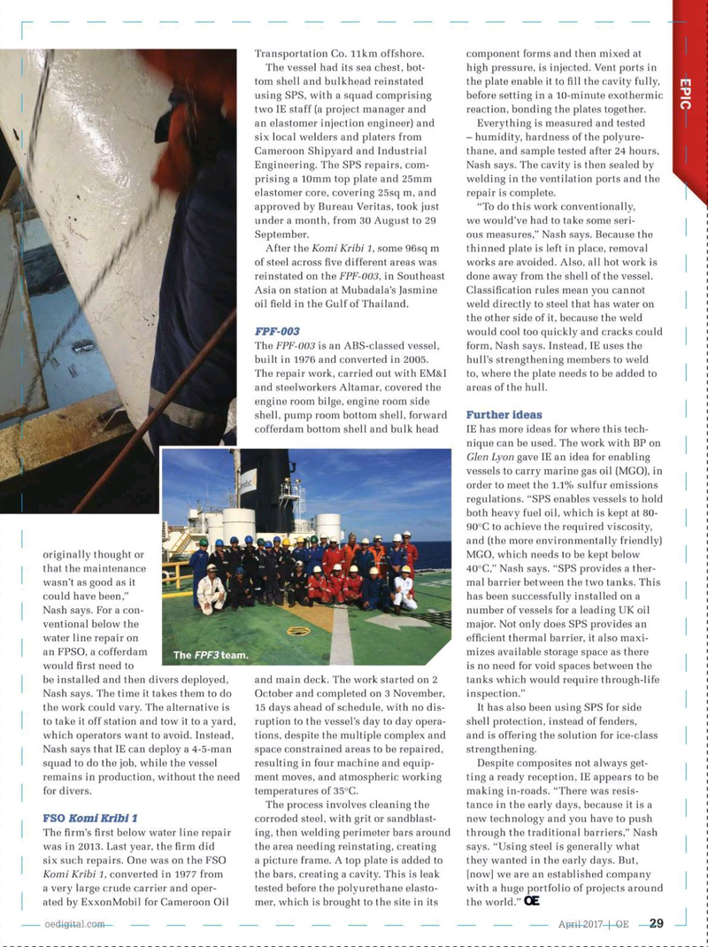 Offshore Engineer Magazine, page 27,  Apr 2017