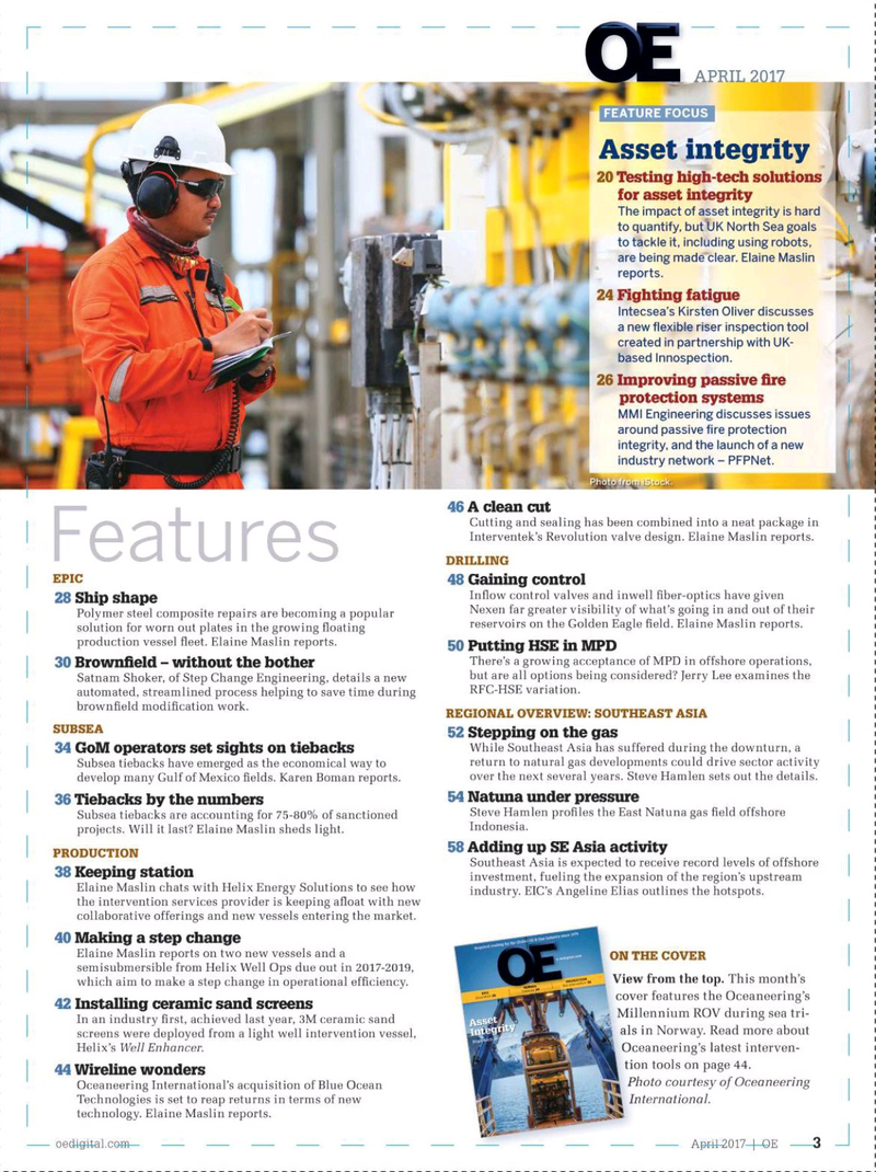 Offshore Engineer Magazine, page 1,  Apr 2017