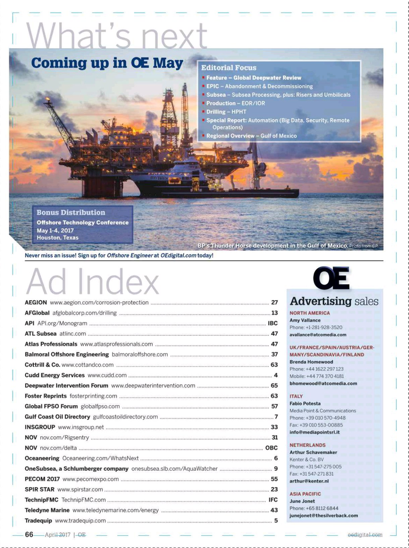 Offshore Engineer Magazine, page 64,  Apr 2017