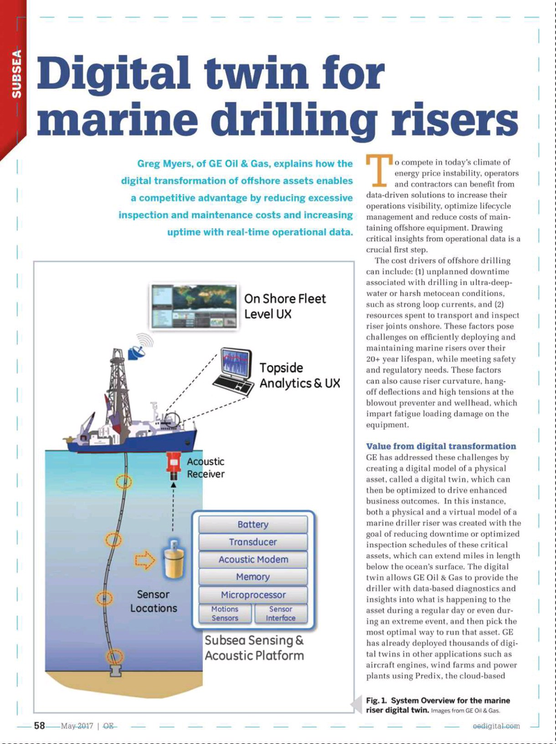 Offshore Engineer Magazine, page 56,  May 2017