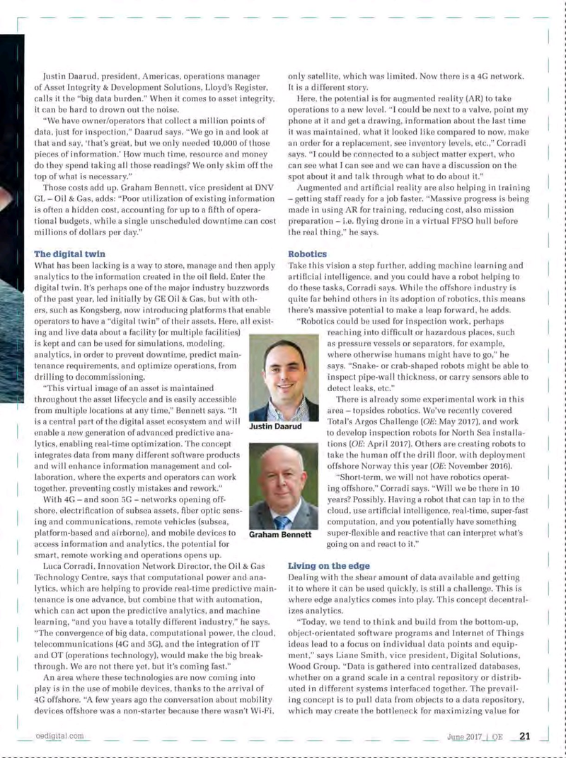 Offshore Engineer Magazine, page 19,  Jun 2017