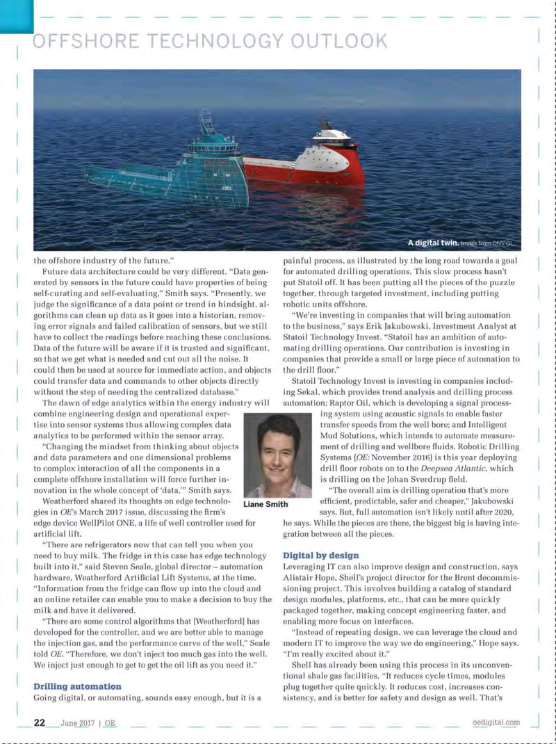 Offshore Engineer Magazine, page 20,  Jun 2017