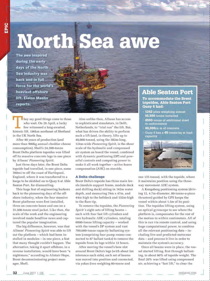 Offshore Engineer Magazine, page 30,  Jun 2017
