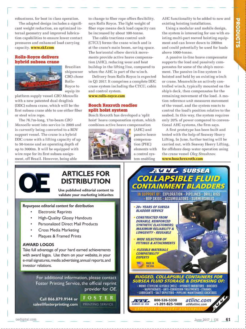 Offshore Engineer Magazine, page 59,  Jun 2017