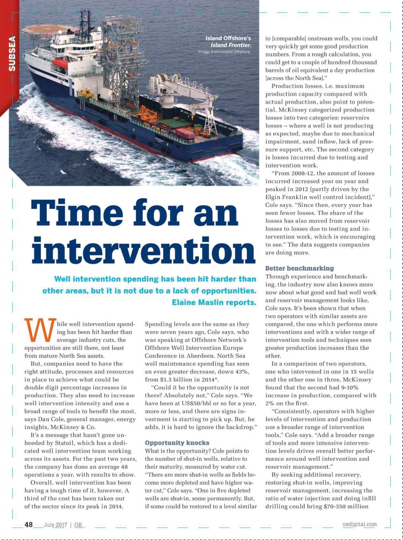 Offshore Engineer Magazine, page 46,  Jul 2017