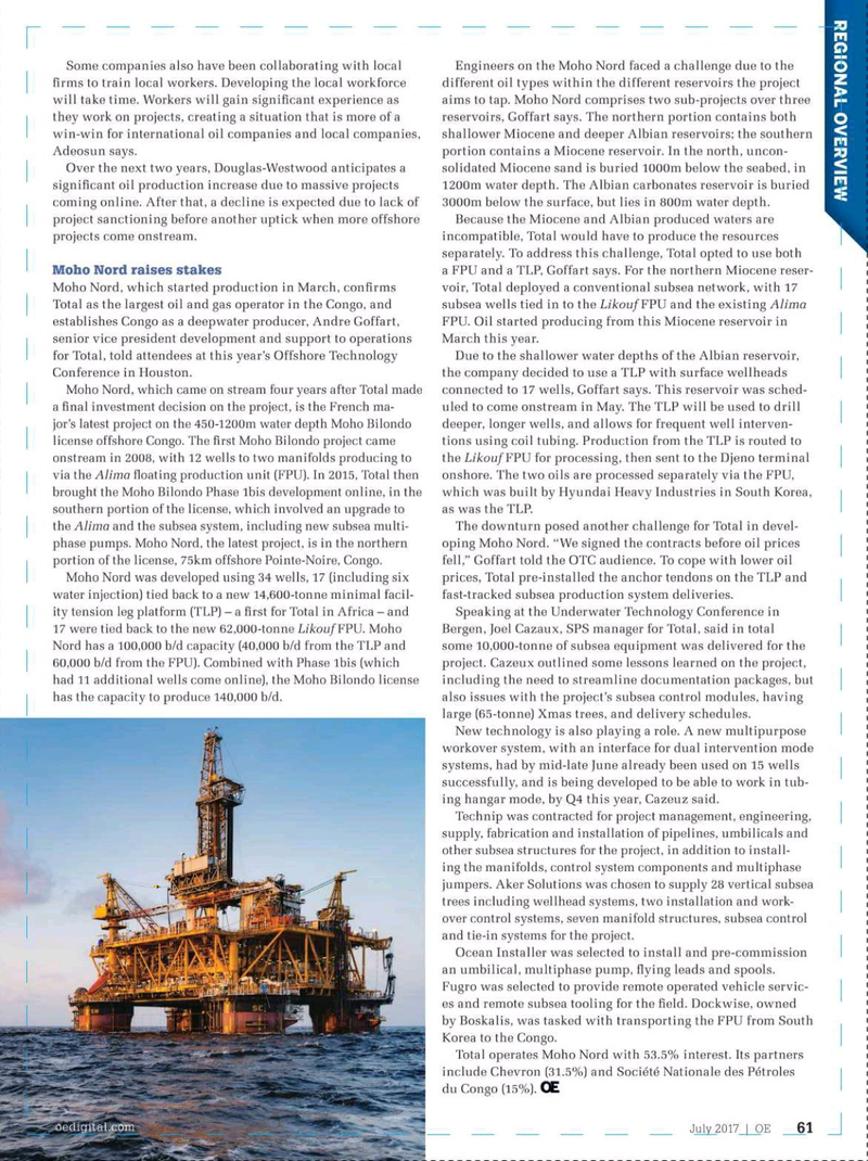 Offshore Engineer Magazine, page 59,  Jul 2017
