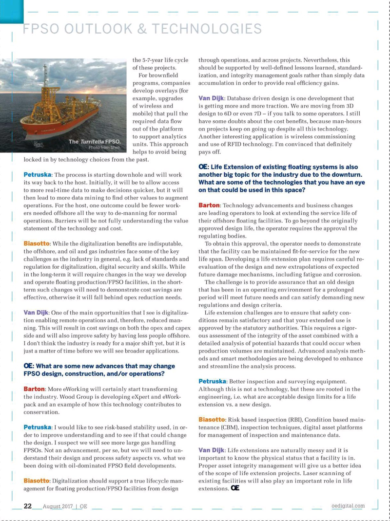 Offshore Engineer Magazine, page 20,  Aug 2017