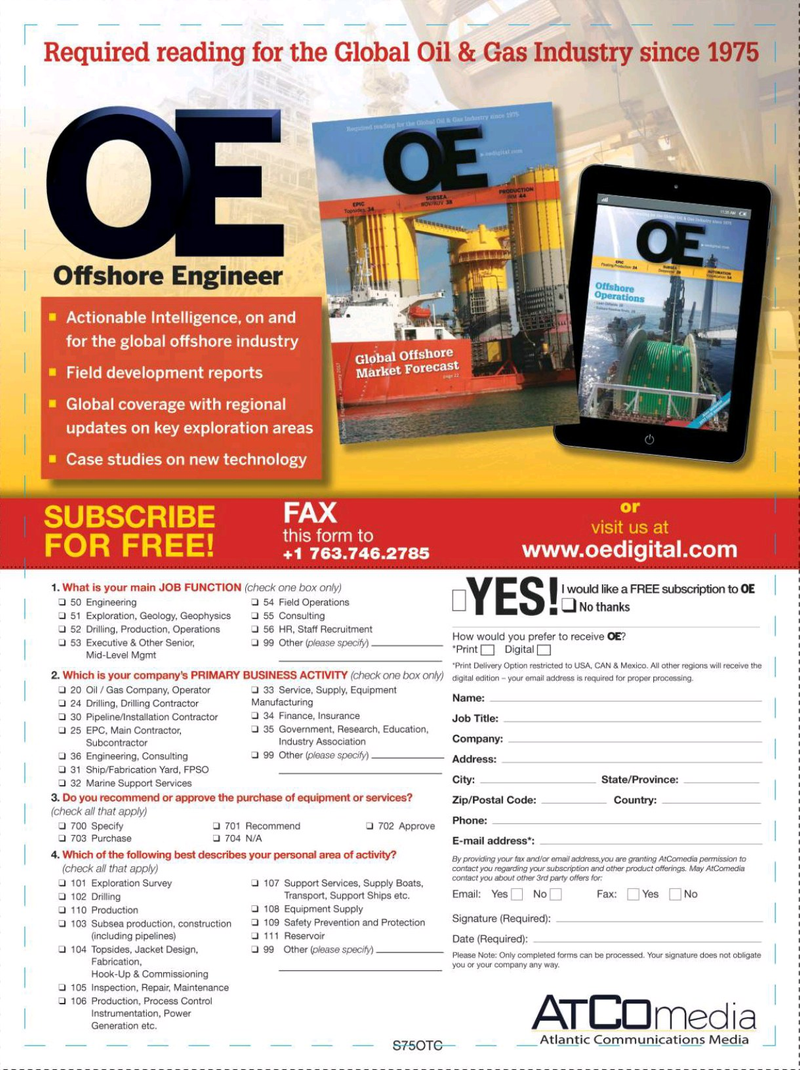 Offshore Engineer Magazine, page 63,  Aug 2017