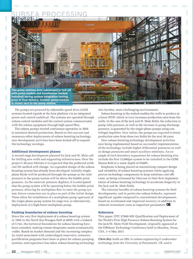 Offshore Engineer Magazine, page 20,  Sep 2017