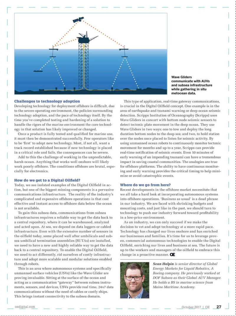 Offshore Engineer Magazine, page 25,  Oct 2017