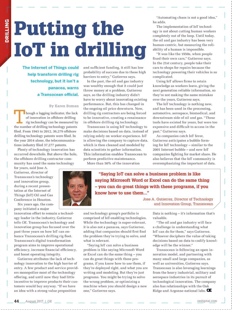 Offshore Engineer Magazine, page 42,  Oct 2017