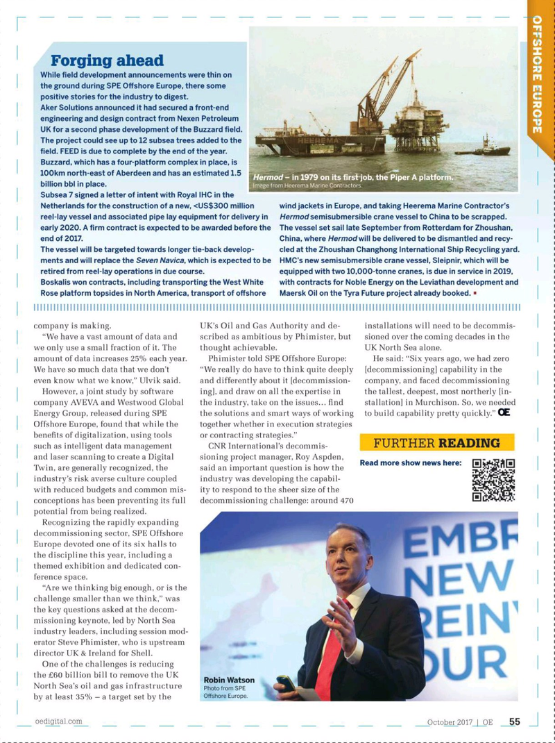 Offshore Engineer Magazine, page 53,  Oct 2017