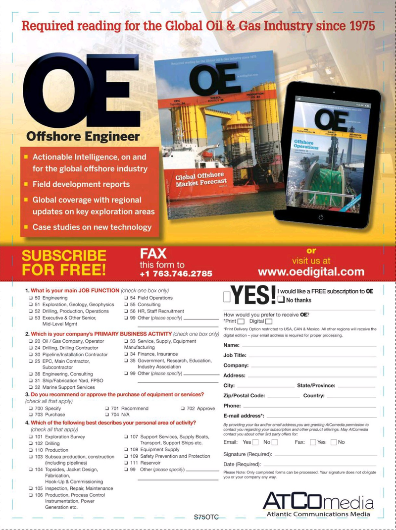 Offshore Engineer Magazine, page 59,  Oct 2017