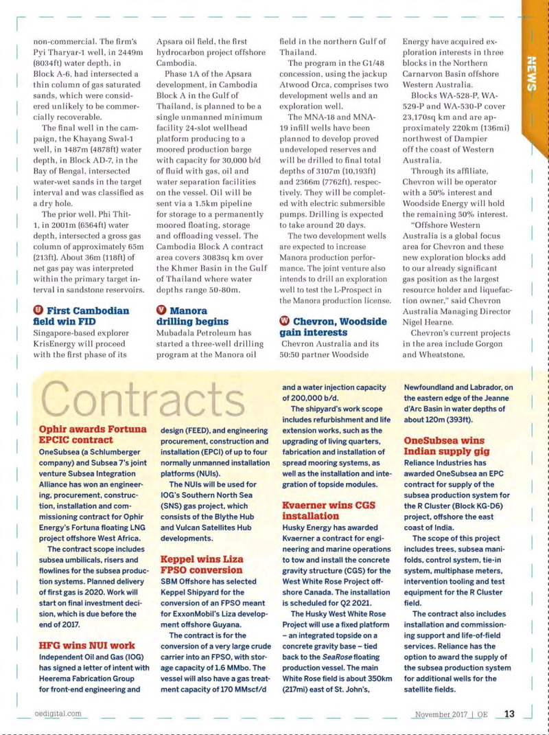 Offshore Engineer Magazine, page 11,  Nov 2017