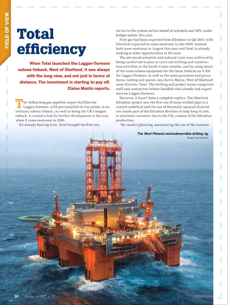 Offshore Engineer Magazine, page 12,  Nov 2017