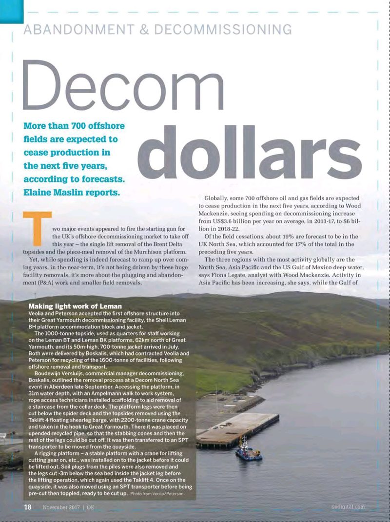 Offshore Engineer Magazine, page 16,  Nov 2017