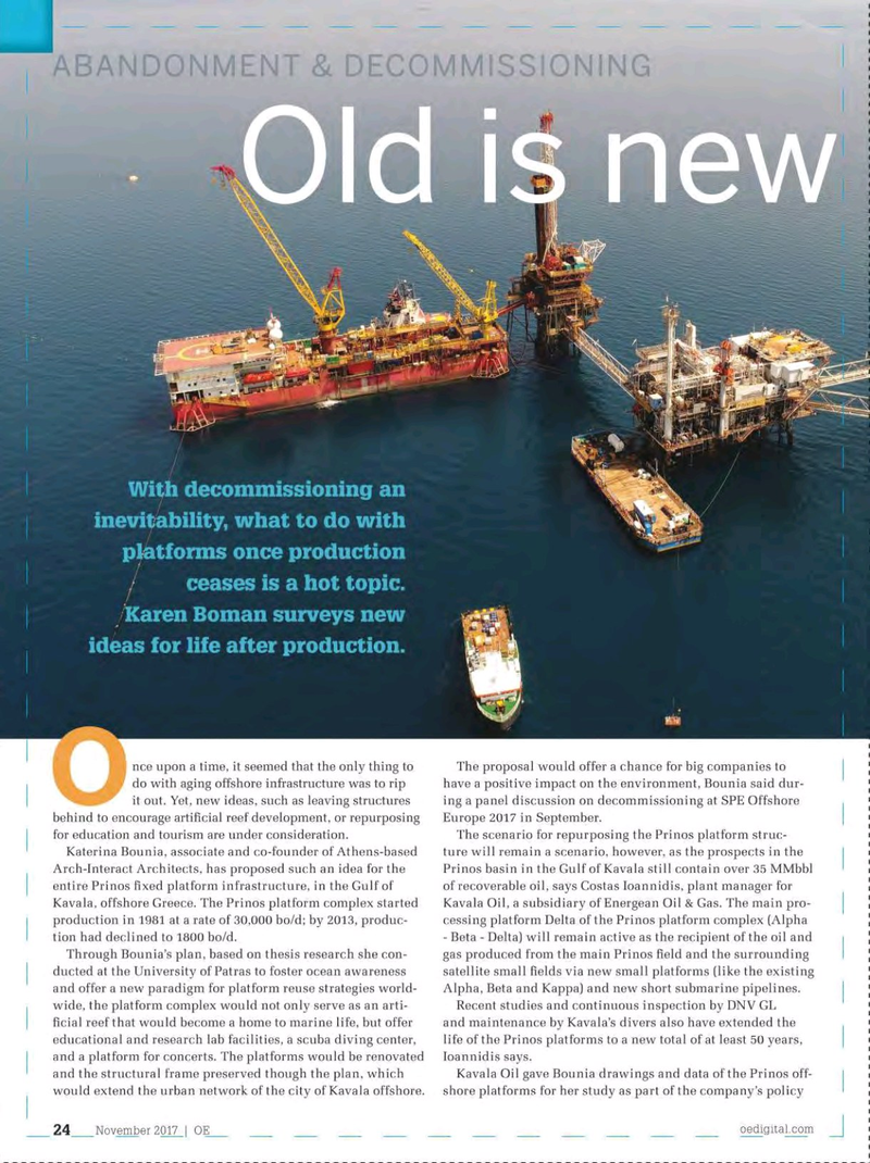 Offshore Engineer Magazine, page 22,  Nov 2017