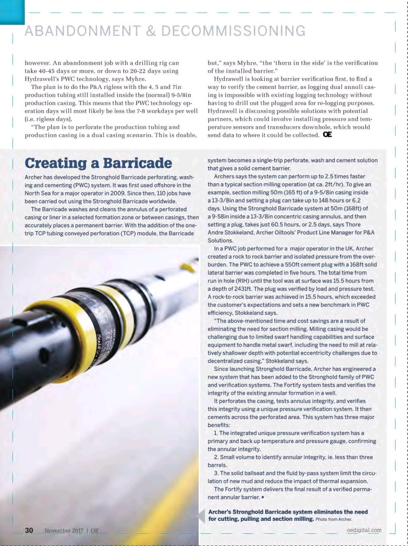 Offshore Engineer Magazine, page 28,  Nov 2017