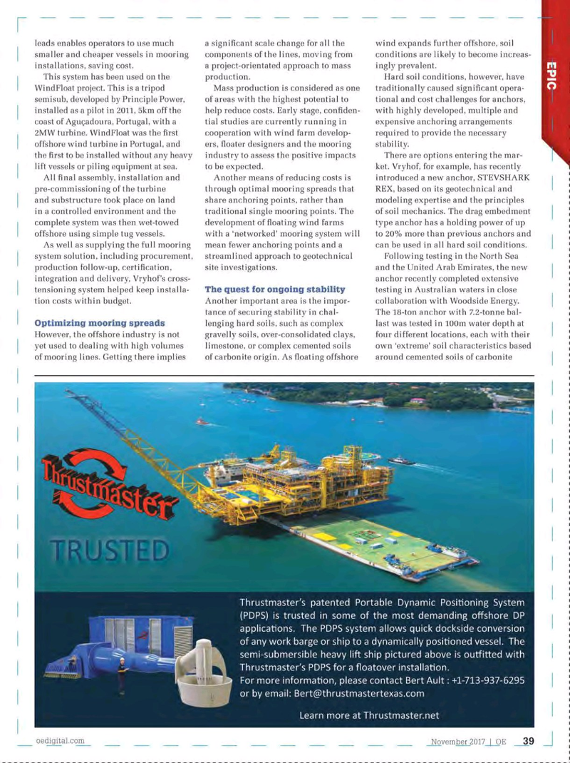 Offshore Engineer Magazine, page 37,  Nov 2017
