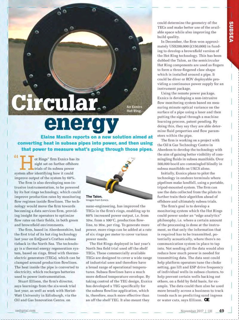 Offshore Engineer Magazine, page 47,  Nov 2017