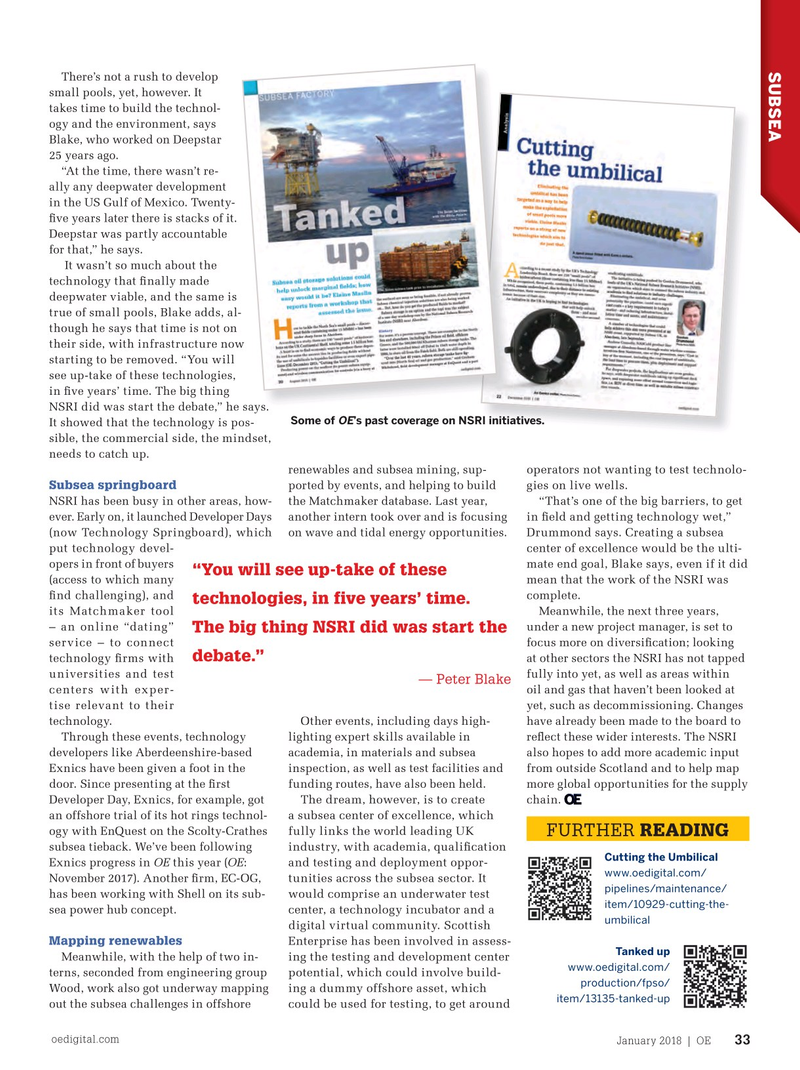 Offshore Engineer Magazine, page 31,  Jan 2018