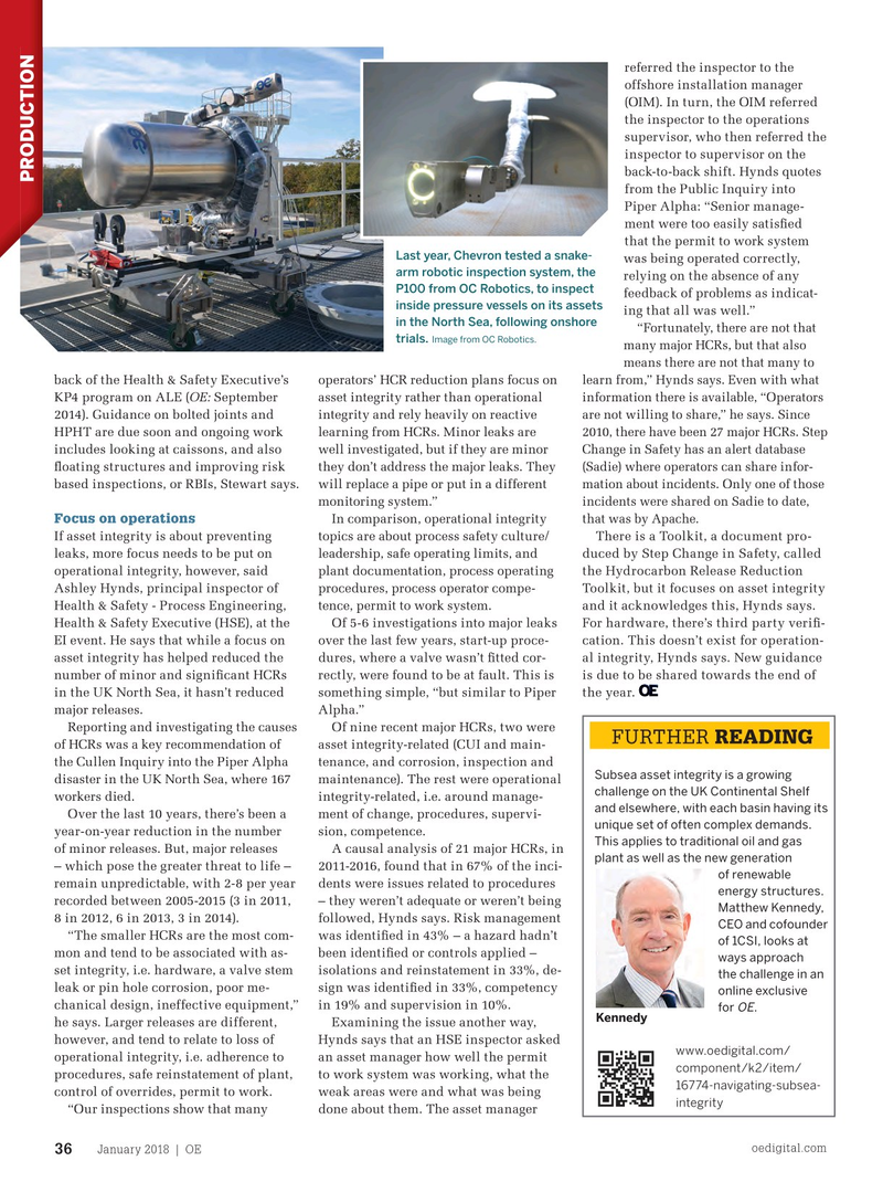 Offshore Engineer Magazine, page 34,  Jan 2018