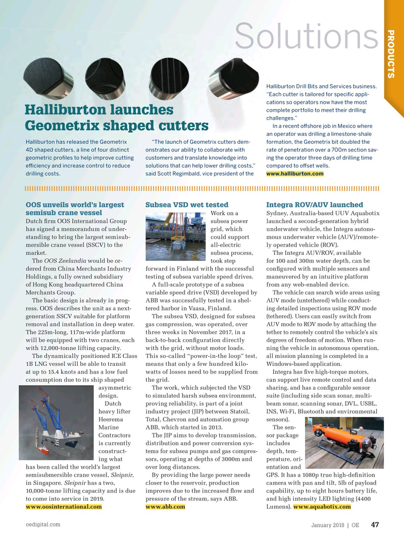 Offshore Engineer Magazine, page 45,  Jan 2018