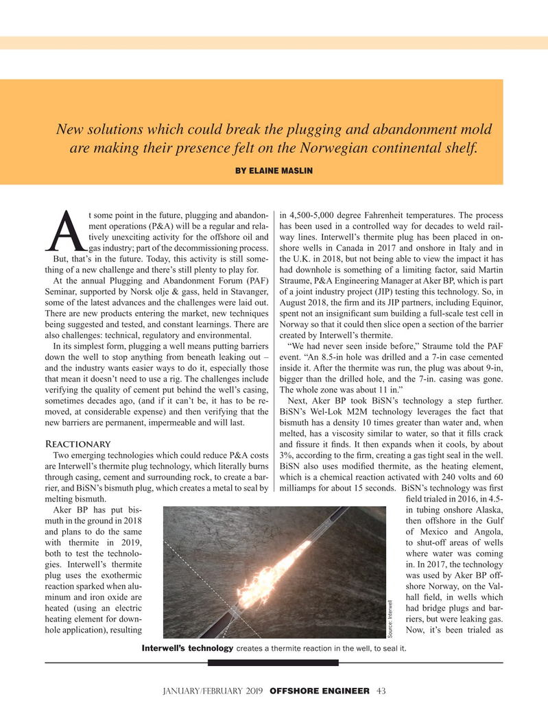 Offshore Engineer Magazine, page 43,  Jan 2019