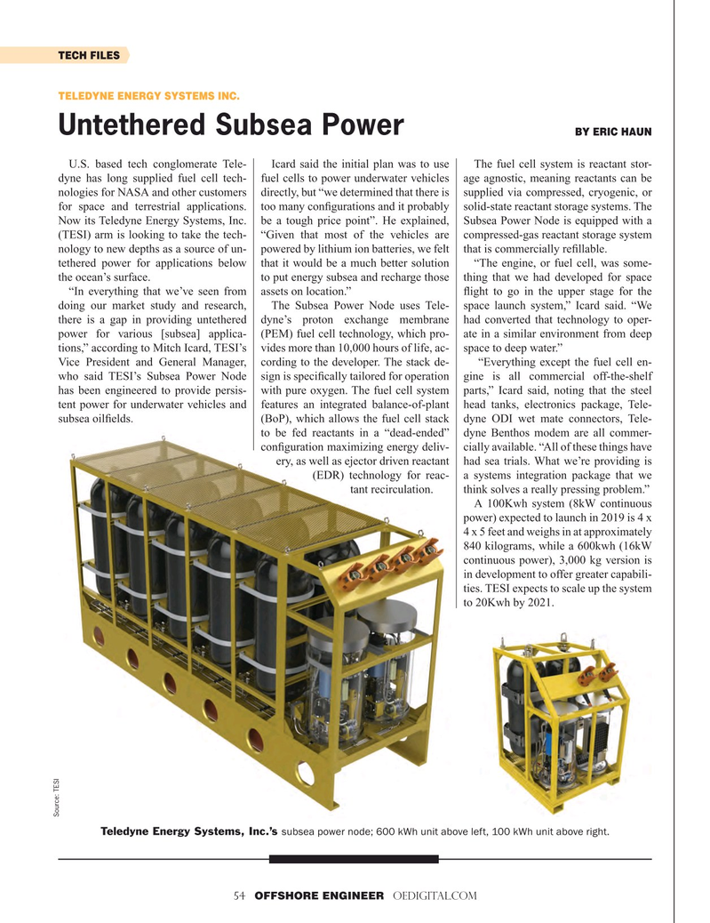 Offshore Engineer Magazine, page 54,  Jan 2019