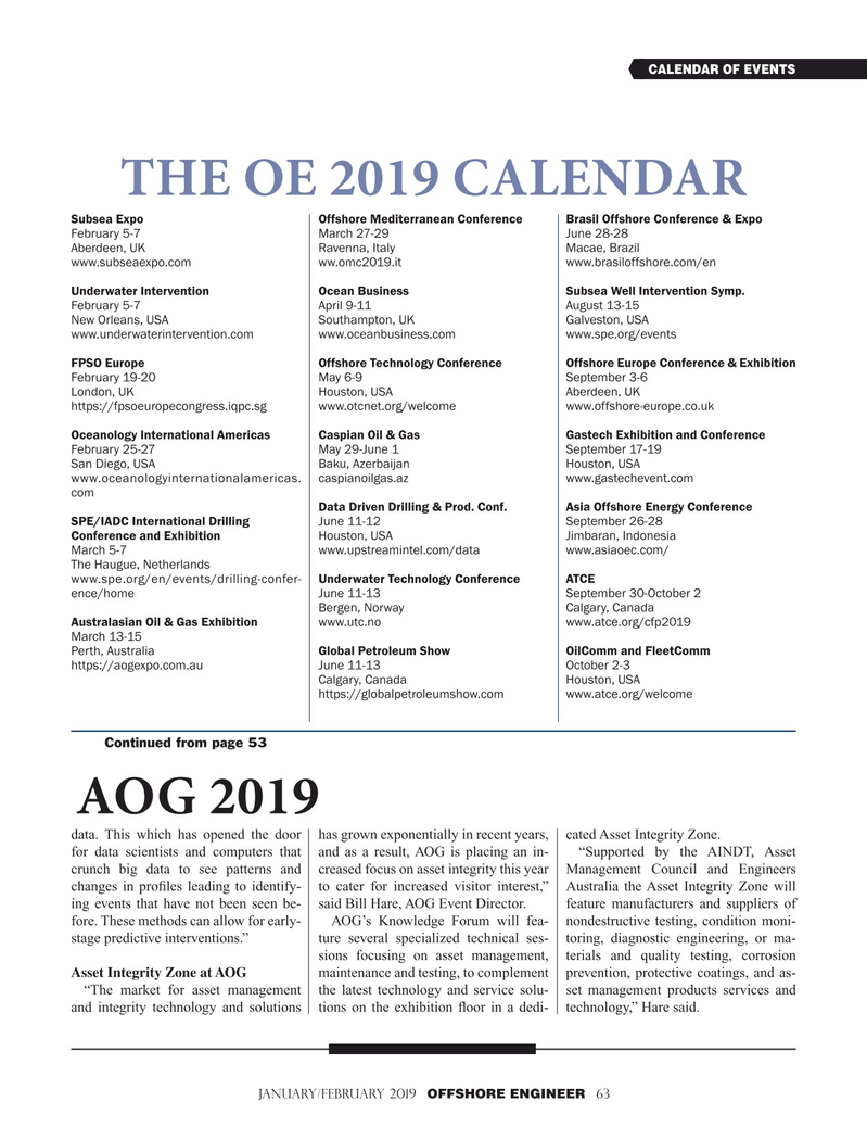 Offshore Engineer Magazine, page 63,  Jan 2019