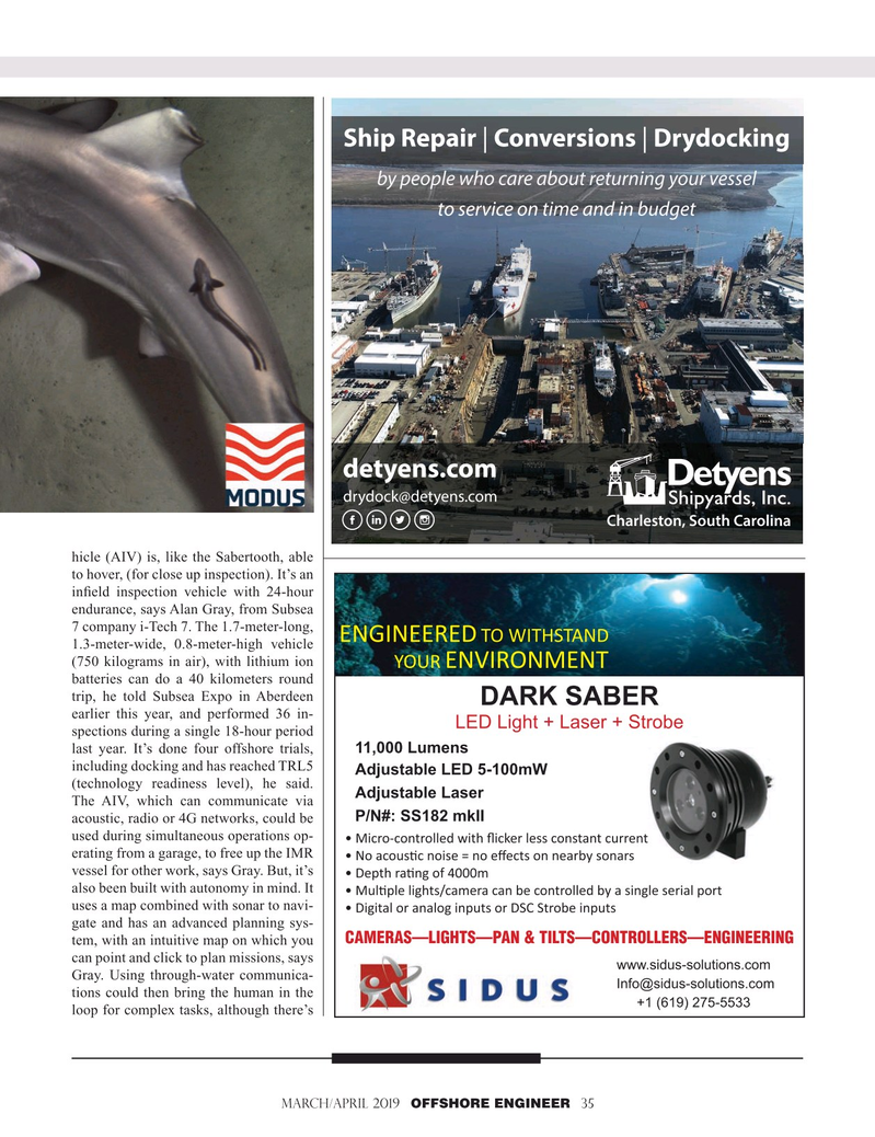 Offshore Engineer Magazine, page 35,  Mar 2019