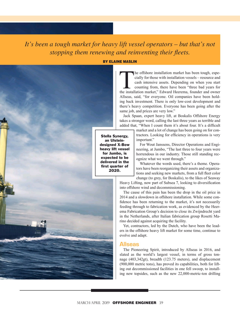 Offshore Engineer Magazine, page 39,  Mar 2019