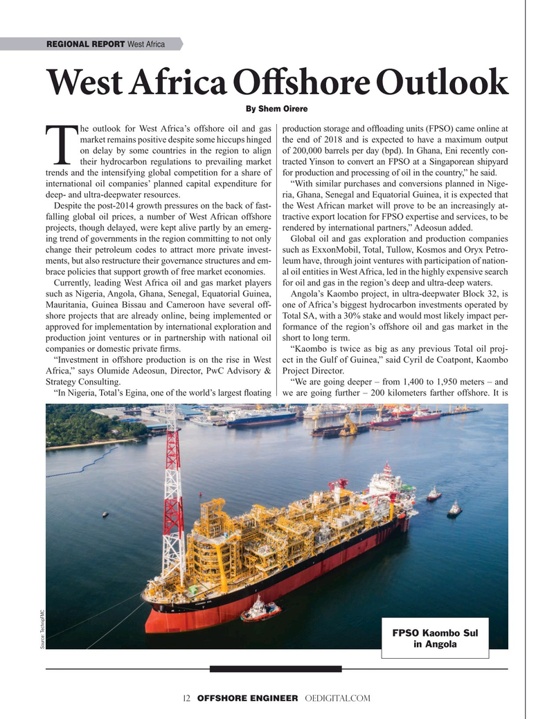 Offshore Engineer Magazine, page 12,  May 2019