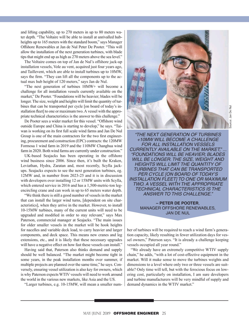 Offshore Engineer Magazine, page 25,  May 2019