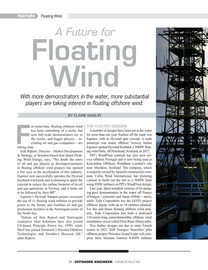 Offshore Engineer Magazine, page 28,  May 2019