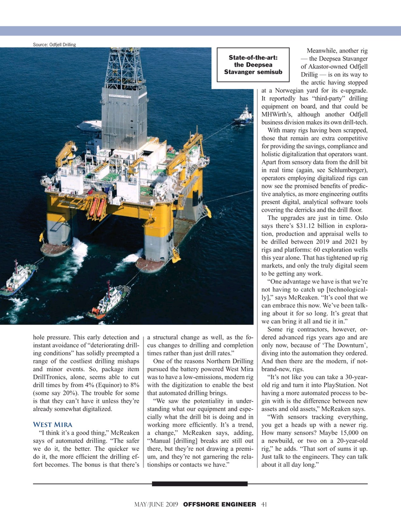 Offshore Engineer Magazine, page 41,  May 2019