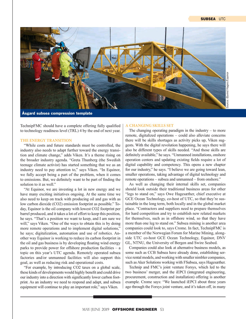 Offshore Engineer Magazine, page 53,  May 2019
