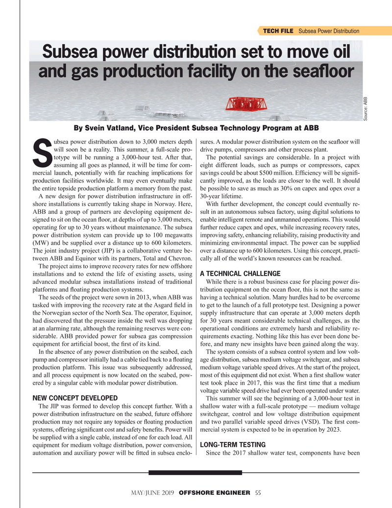 Offshore Engineer Magazine, page 55,  May 2019