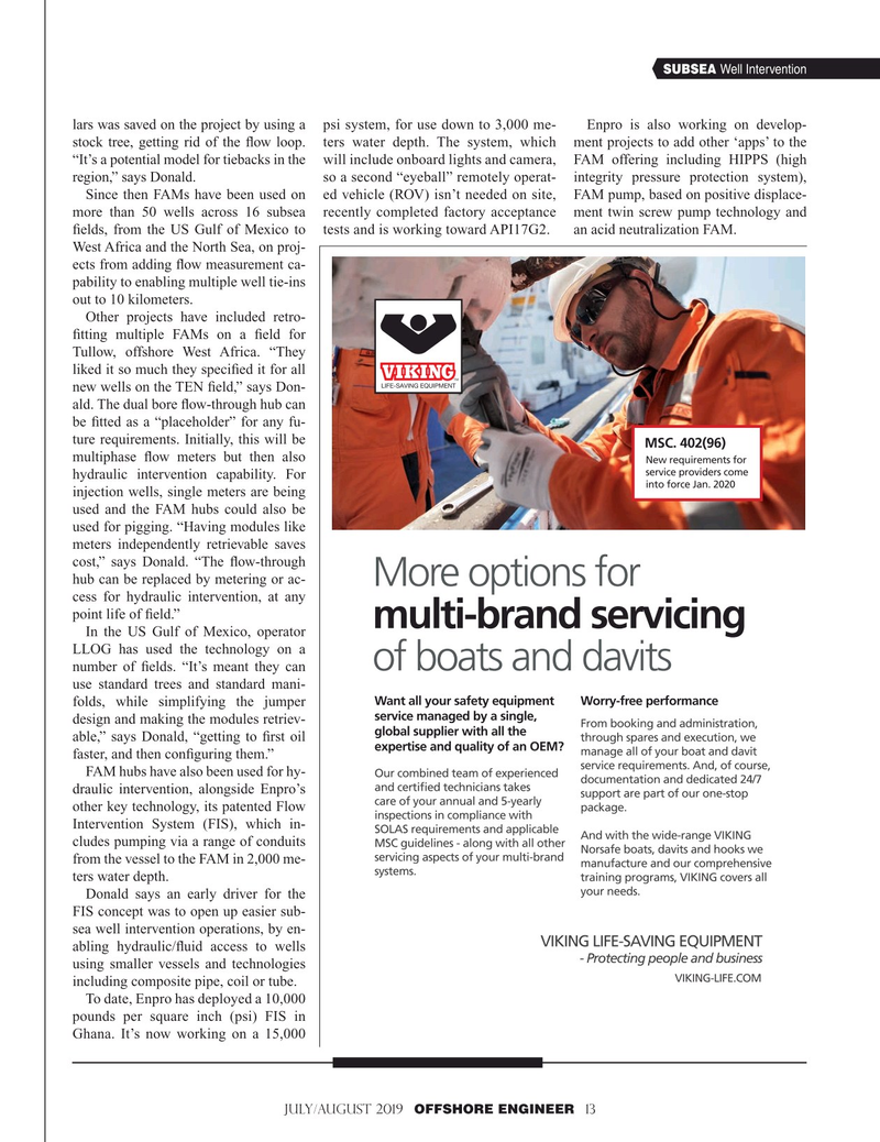 Offshore Engineer Magazine, page 13,  Jul 2019