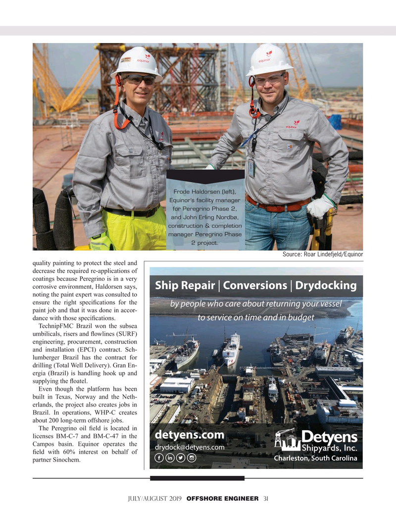 Offshore Engineer Magazine, page 31,  Jul 2019