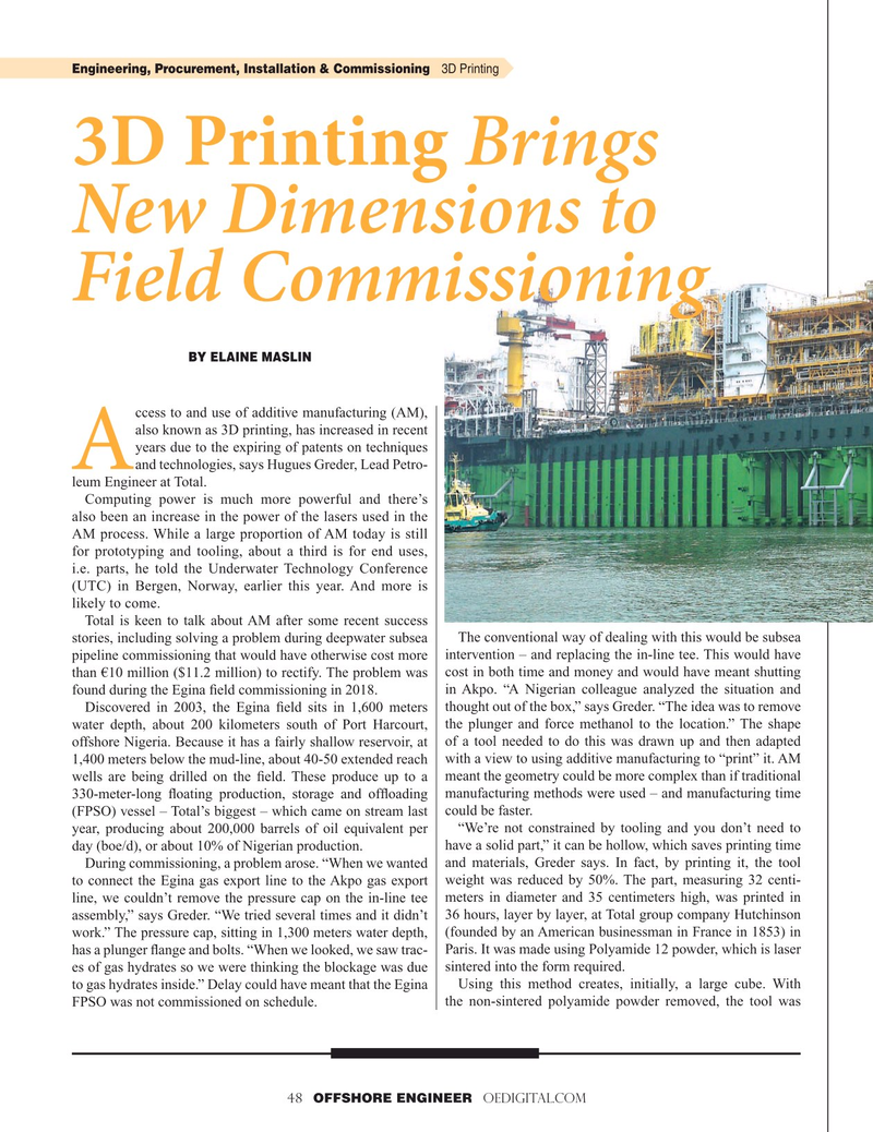 Offshore Engineer Magazine, page 48,  Jul 2019