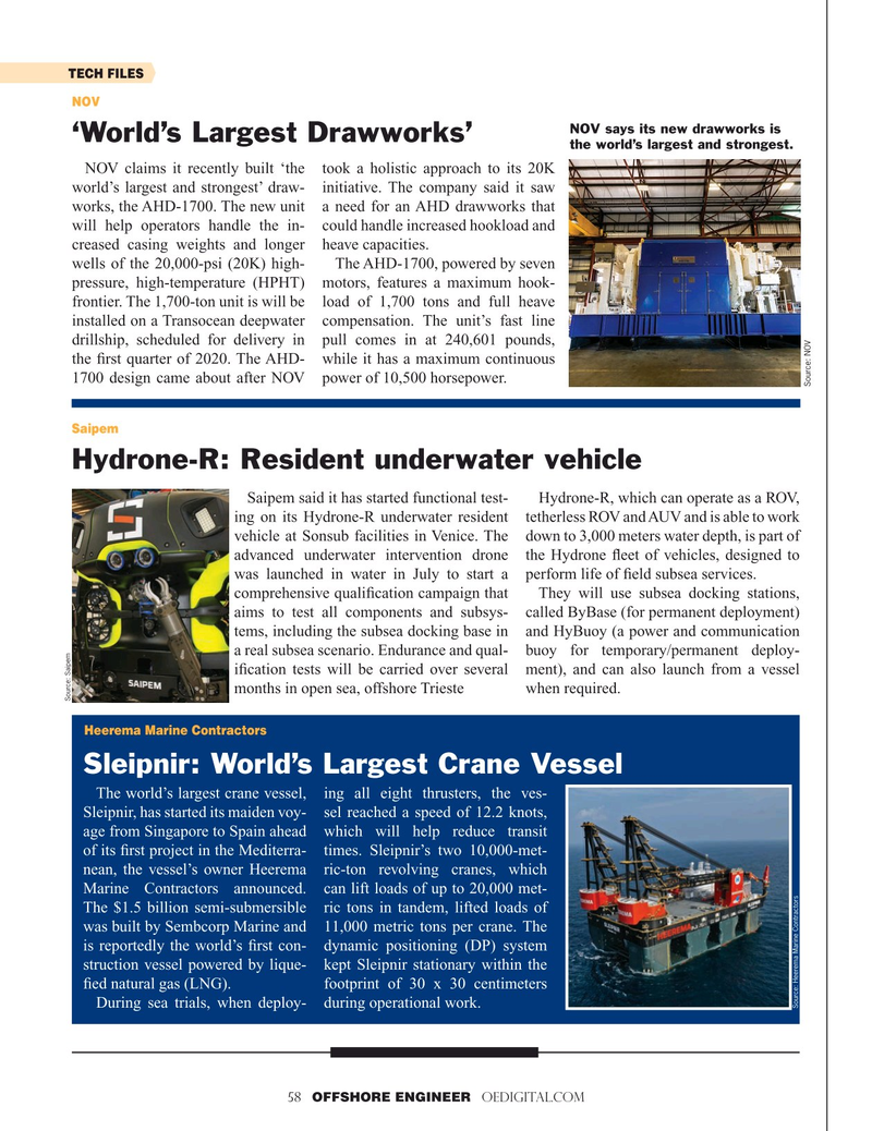 Offshore Engineer Magazine, page 58,  Jul 2019