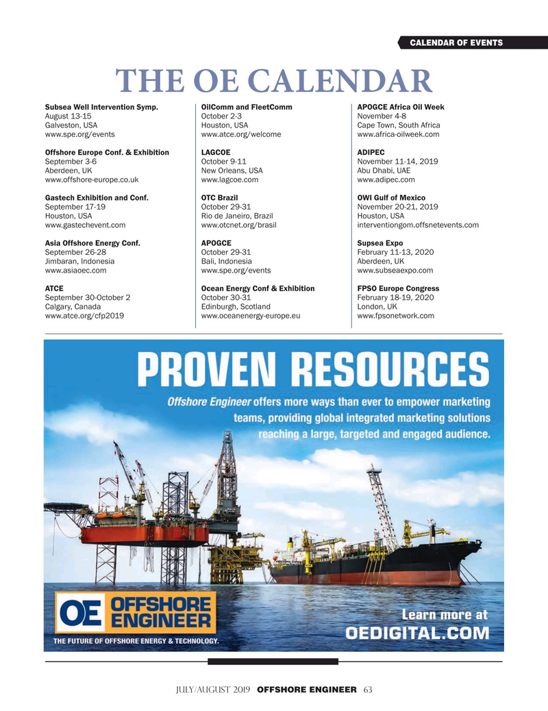 Offshore Engineer Magazine, page 63,  Jul 2019