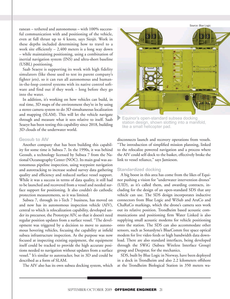 Offshore Engineer Magazine, page 21,  Sep 2019